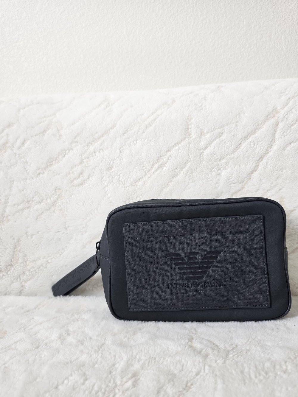 Emporio Armani Dark Gray Men's Toiletry Bag.